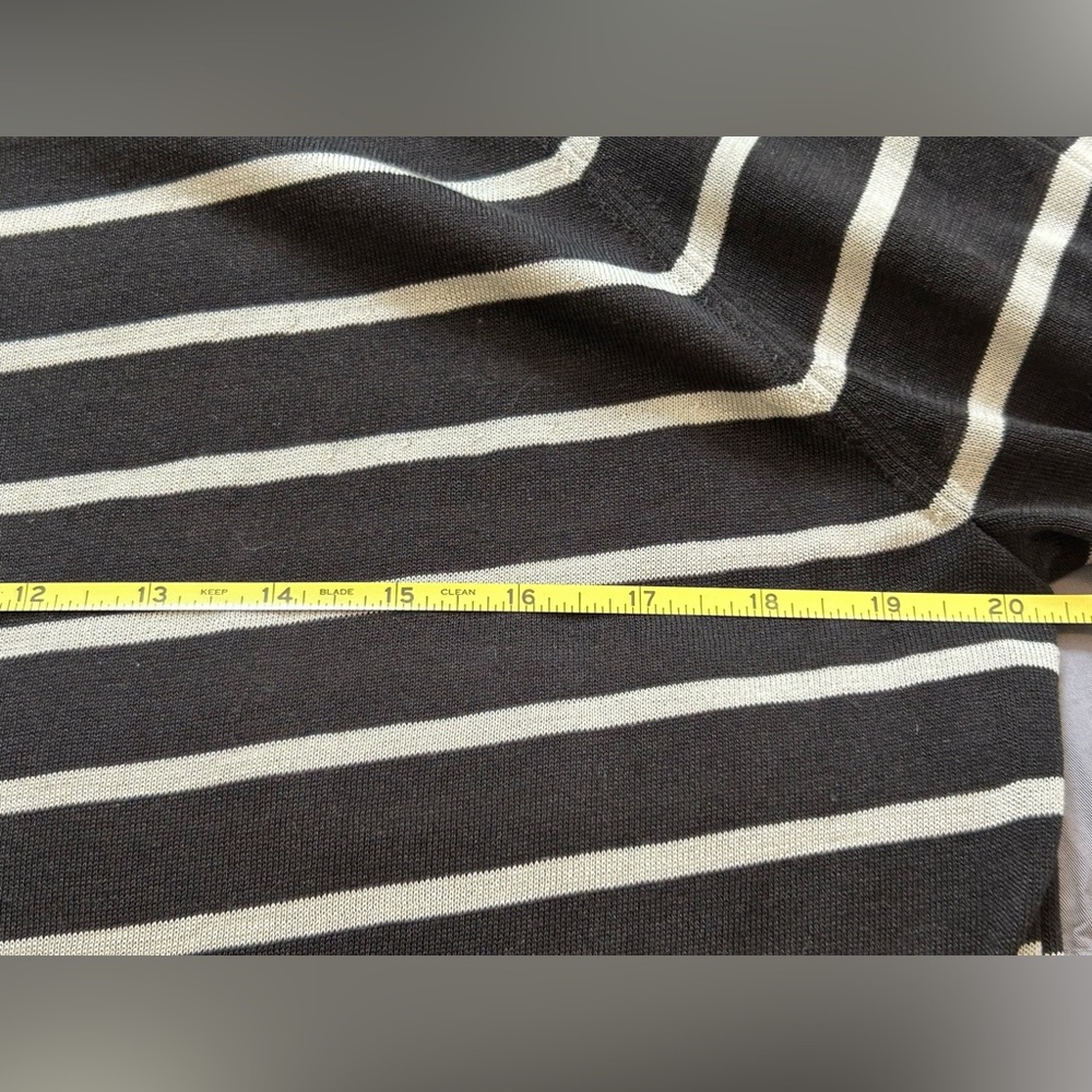 LAFAYETTE 148 New York Stripe Raglan Sweater - Black & “Ash” color - size L - Picture 14 of 15
